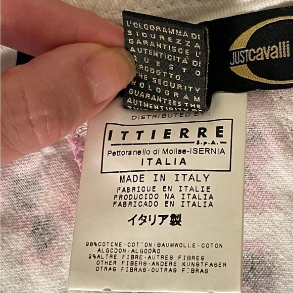 ROBERTO CAVALLI Vintage Orchid Jeweled Sea Life Gored Sexy Denim Skirt U… - Picture 11 of 15